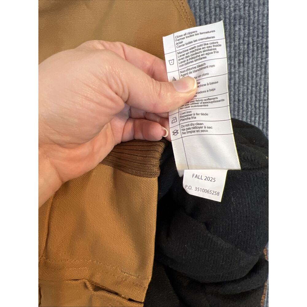 Carhartt Mens Iconic J140 Firm Duck Flannel Lined Active Jacket Brown Size Large - Picture 10 of 10